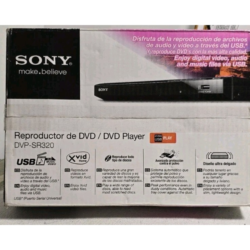 Sony DVD Player with Remote REGION 4 DVP-SR320 USB NEW Australia Latin America